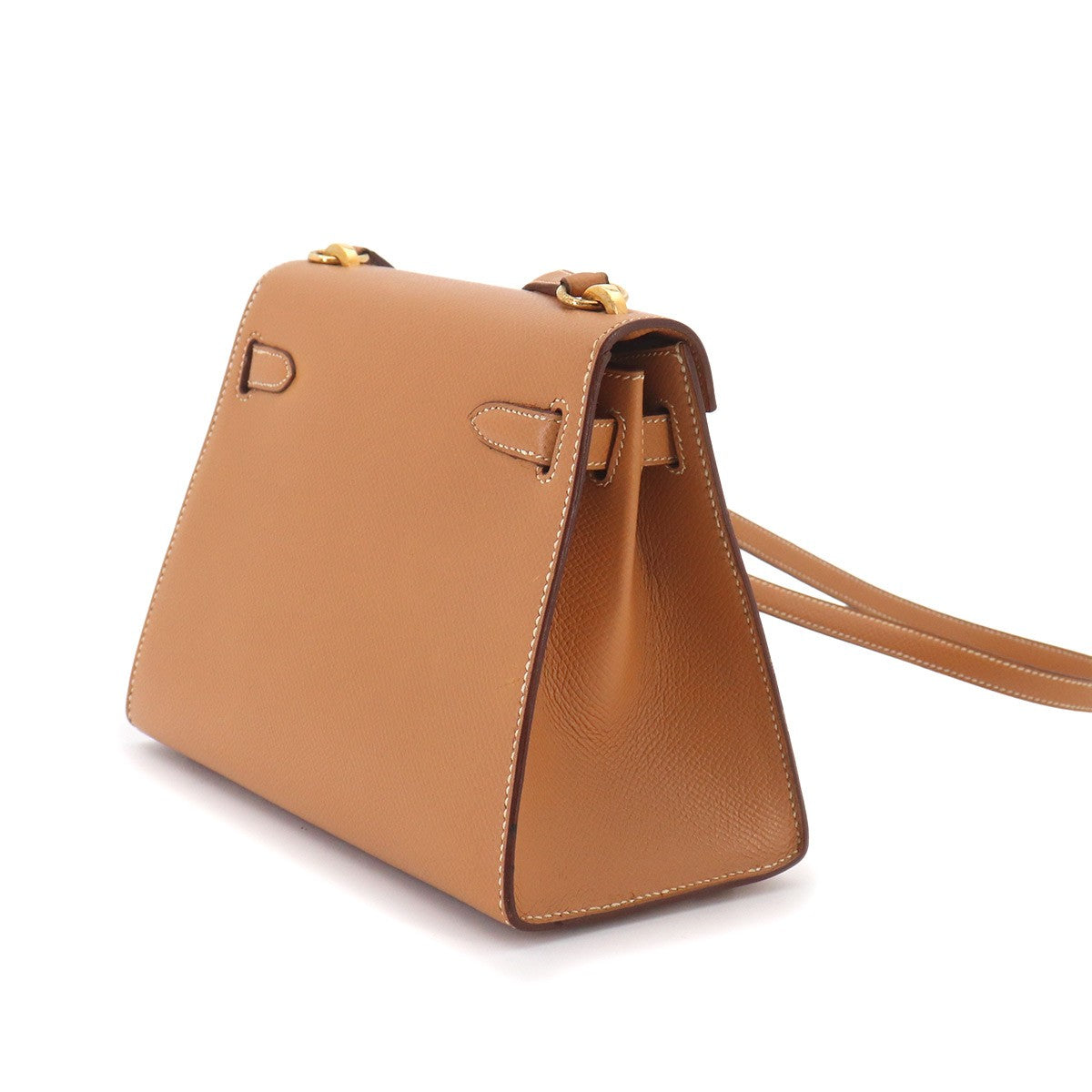 HERMES Mini Kelly 20 Shoulder Bag Couchevel Epsom Natural Brown 903294332