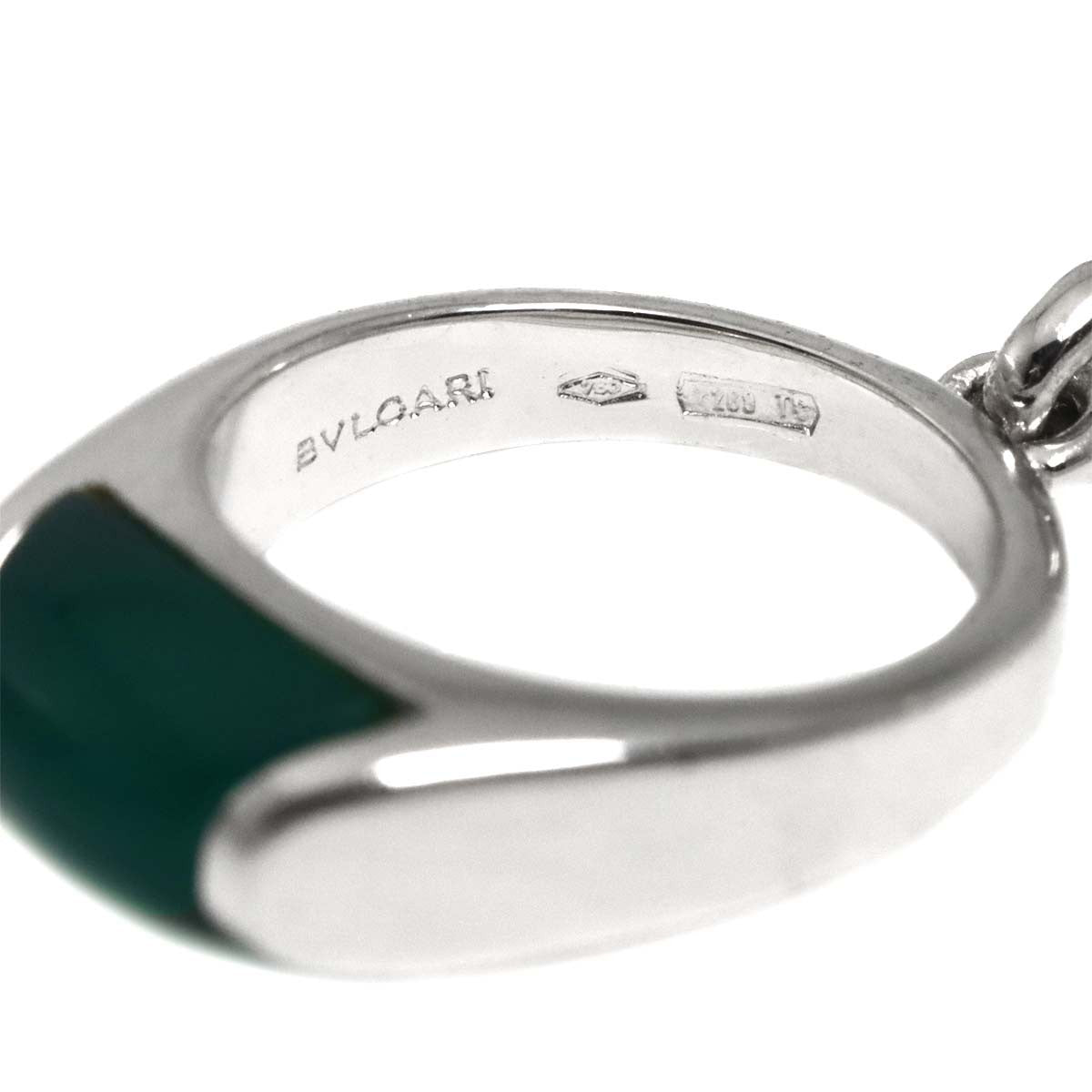 BVLGARI Chrysoprase Pendant Top 18K WG 750 903243744
