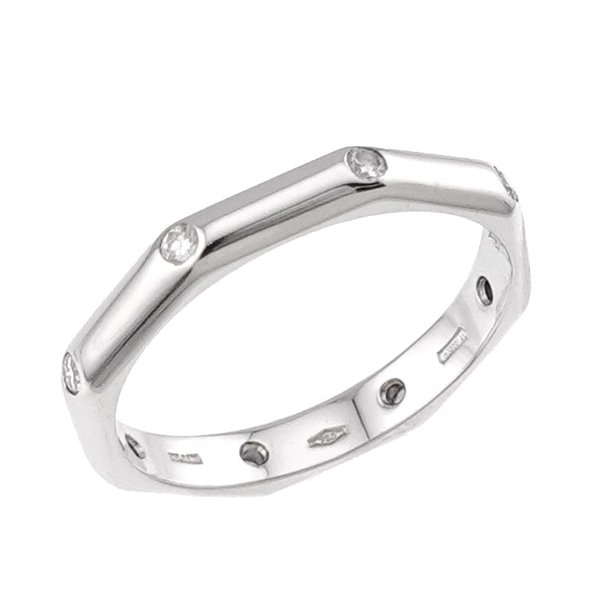 BVLGARI Octagonal Diamond Ring 18K WG 750 size7.25(US) 903391944