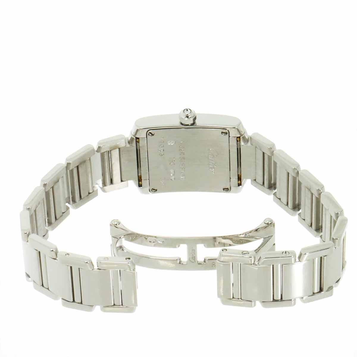 Cartier Tank Francaise SM WE1024S3 Diamond 750 WG Silver Dial Ladies 903181674