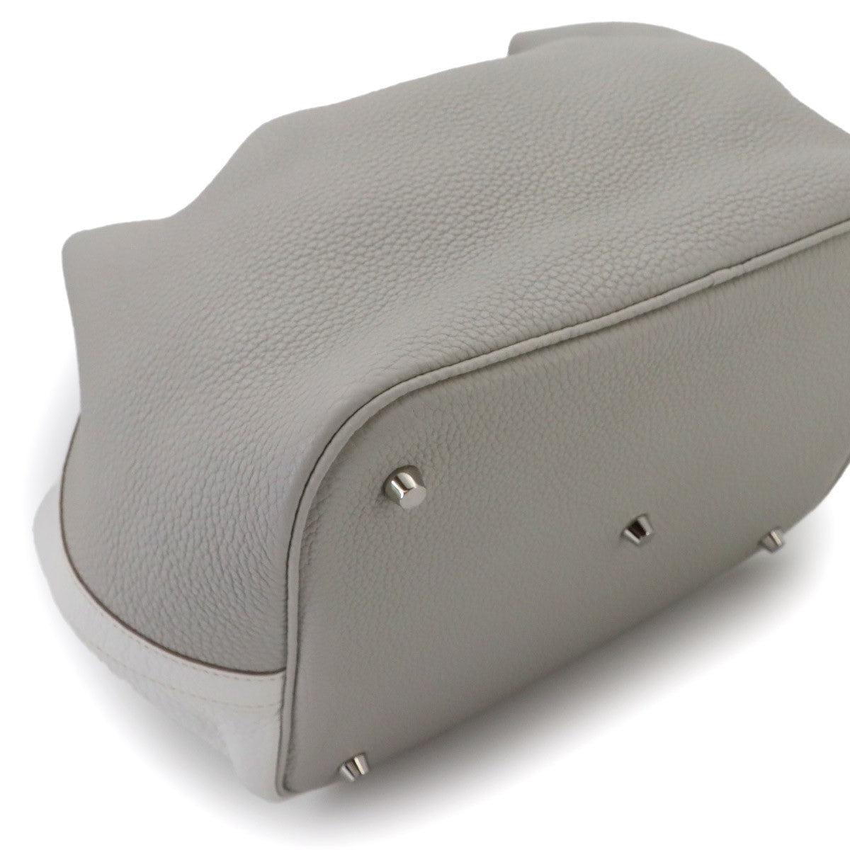 HERMES Picotin Lock Casaque GM Hand Bag Taurillon Clemence White 903245909