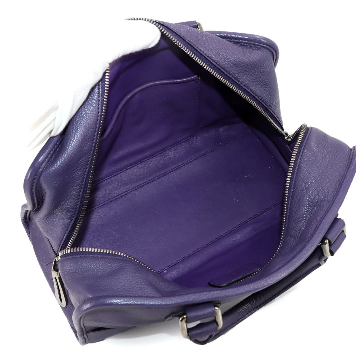 LOEWE Amazona 28 Hand Bag Leather Purple Anagram Purse 902934795
