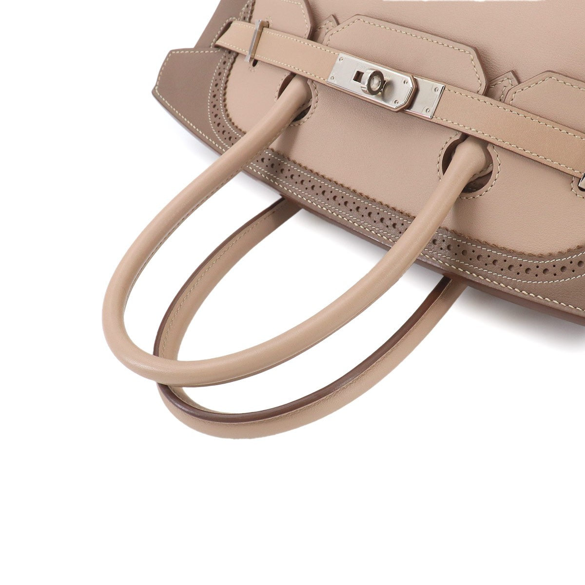 HERMES Birkin 35 Ghillies Swift Argile Etoupe Hand Bag Purse 903249395