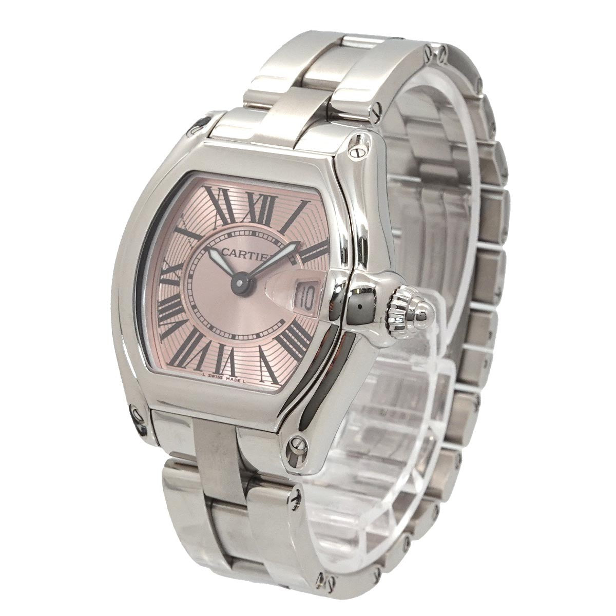 Cartier Roadster W62017V3 Date Quartz Pink Dial Ladies Watch 903429541