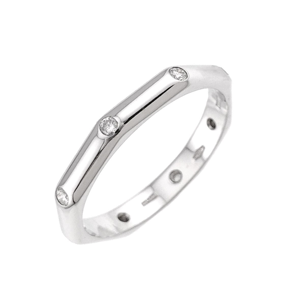 BVLGARI Octagonal Diamond Ring 18K WG 750 size7.25(US) 903391940