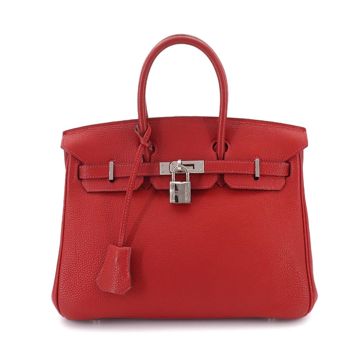 HERMES Birkin 25 Veau Togo Rouge vif Hand Bag Purse 903324100