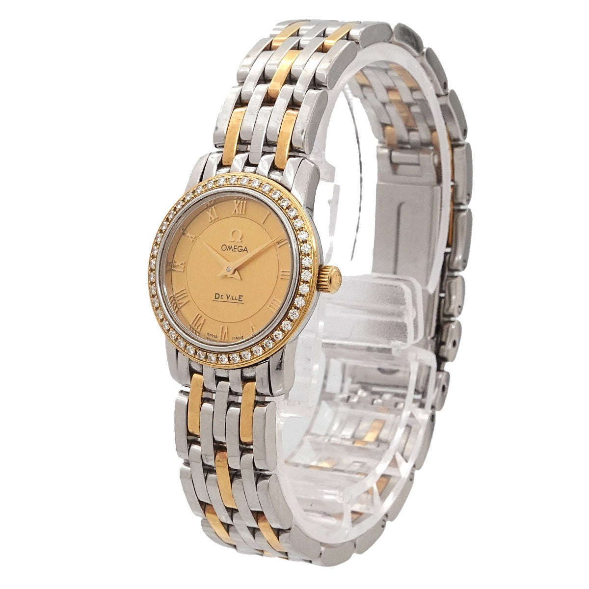 OMEGA DeVille 413 25 22 60 08 001 Quarts YG Diamond Beze Ladies 903143881