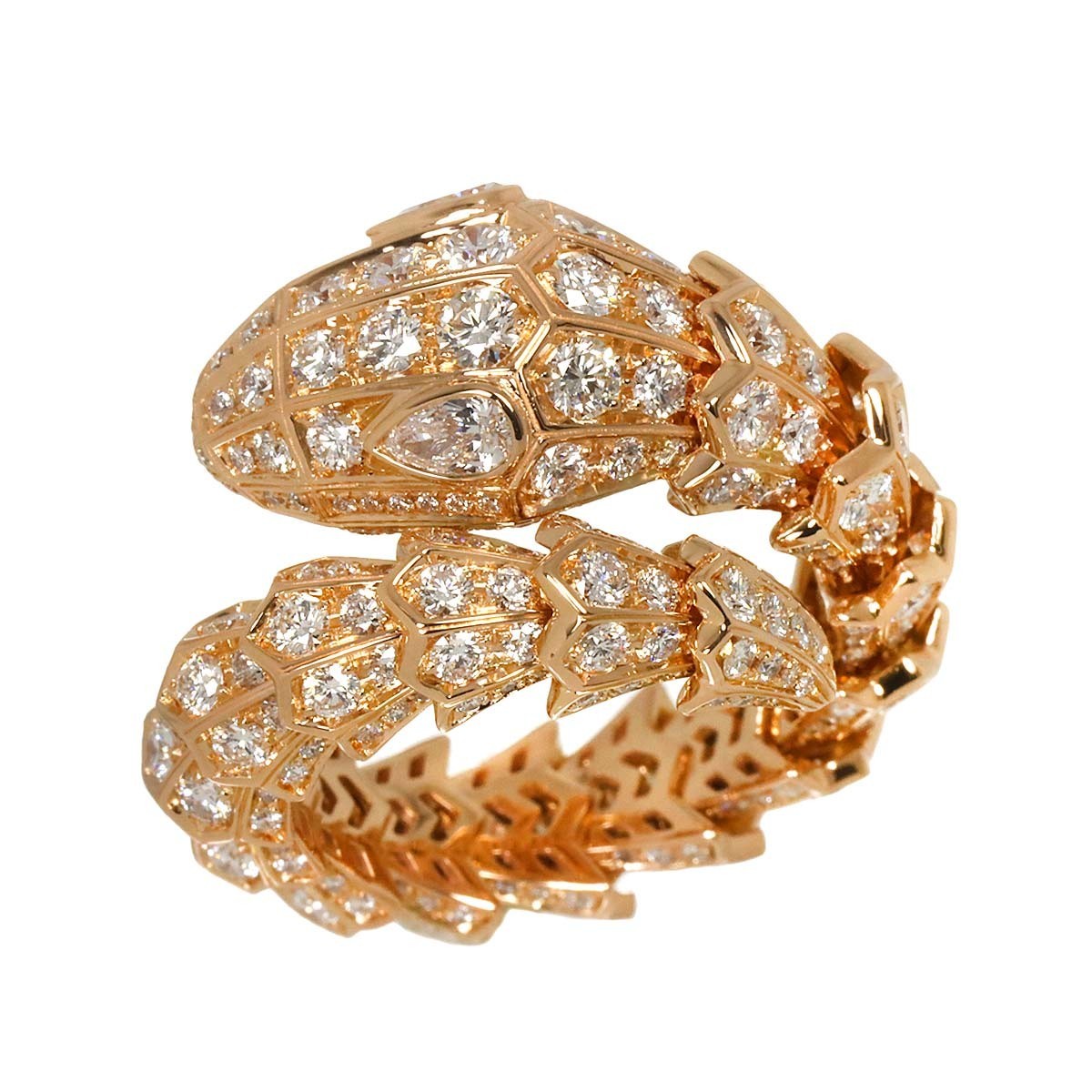 BVLGARI Serpenti Viper Diamond Ring 18K PG 750 sizeML 7.5(US) 902881431