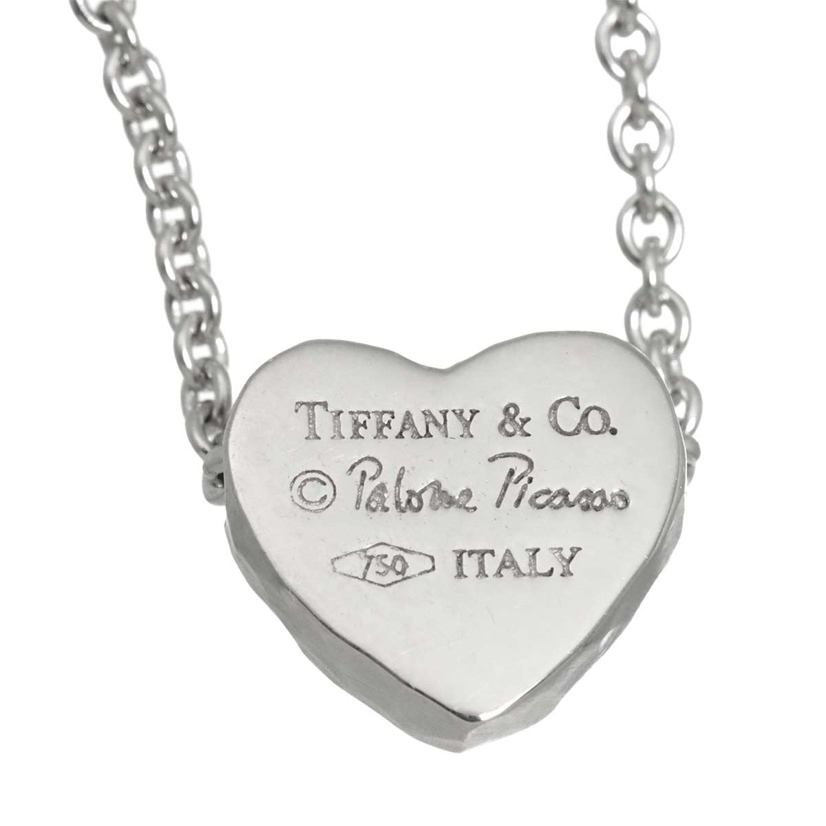 TIFFANY Co. Heart Diamond Necklace 18K WG White Gold 750 903184093