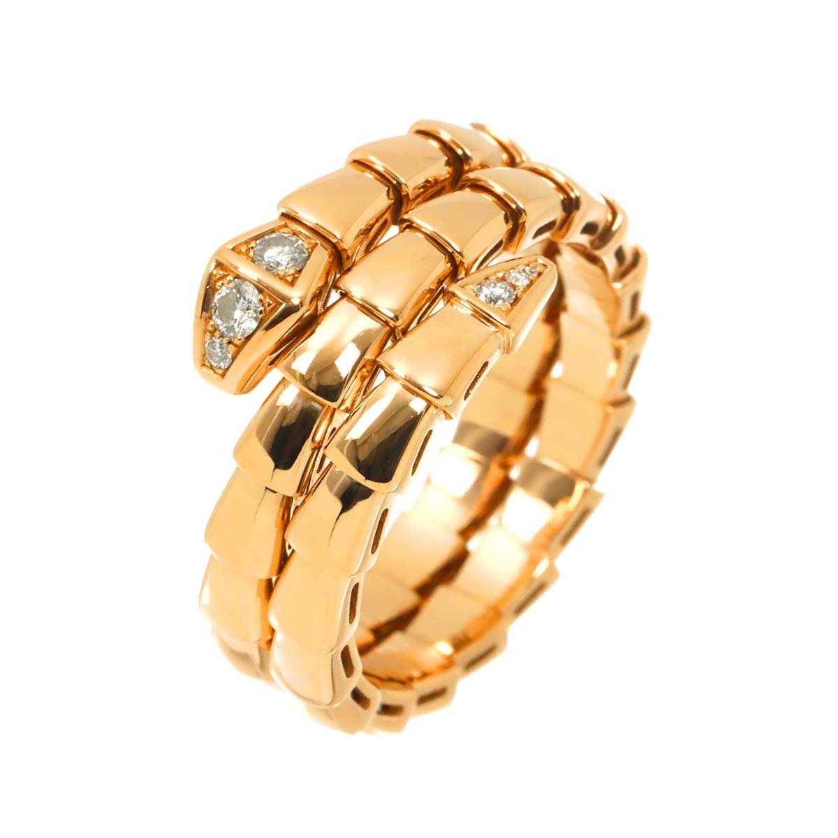 BVLGARI Serpenti Viper Diamond Ring 18K PG 750 sizeXL 8-8.25(US) 903115483