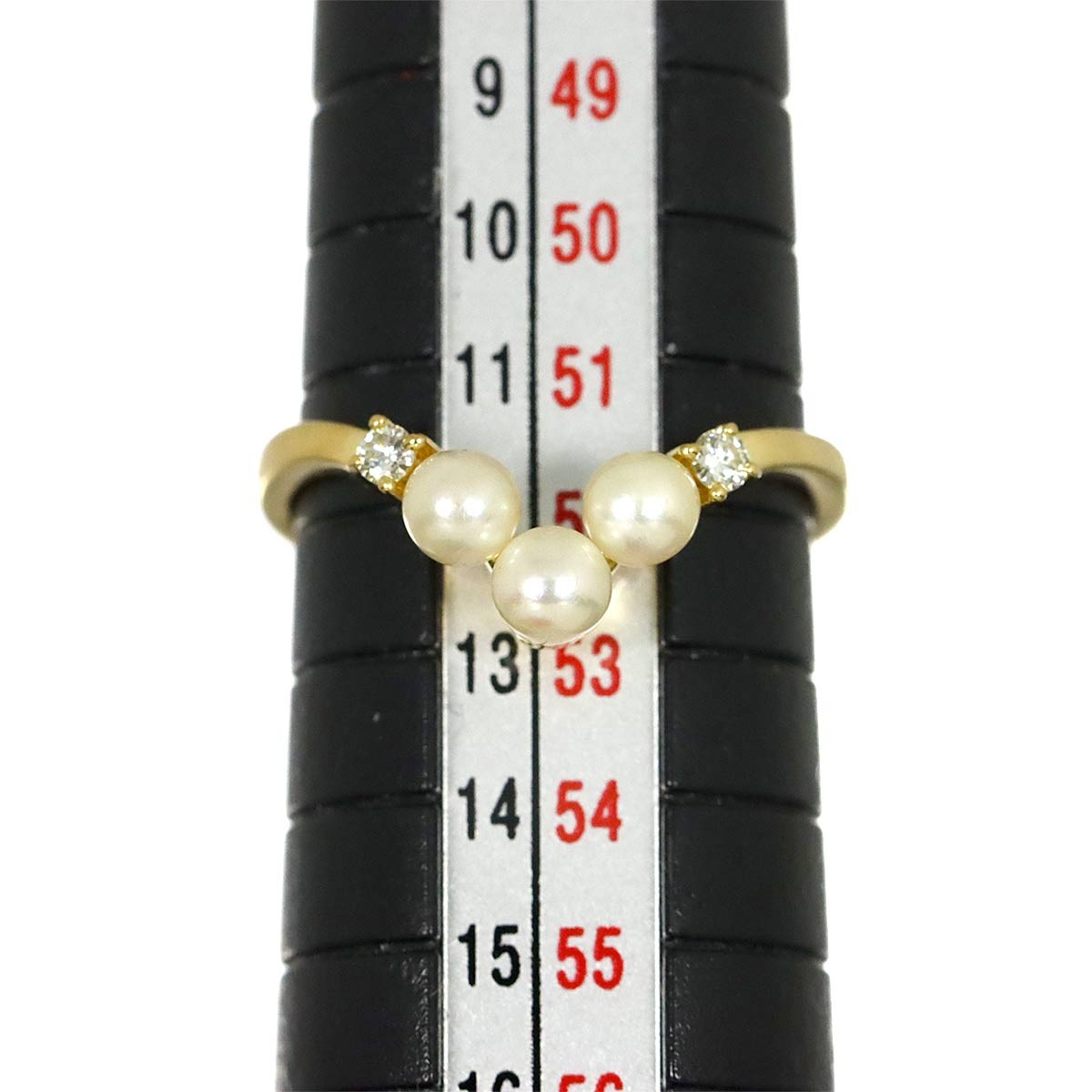 TASAKI Akoya Pearl Diamond 0.04ct Ring 18K YG Size5.5-5.75(US) 903285636