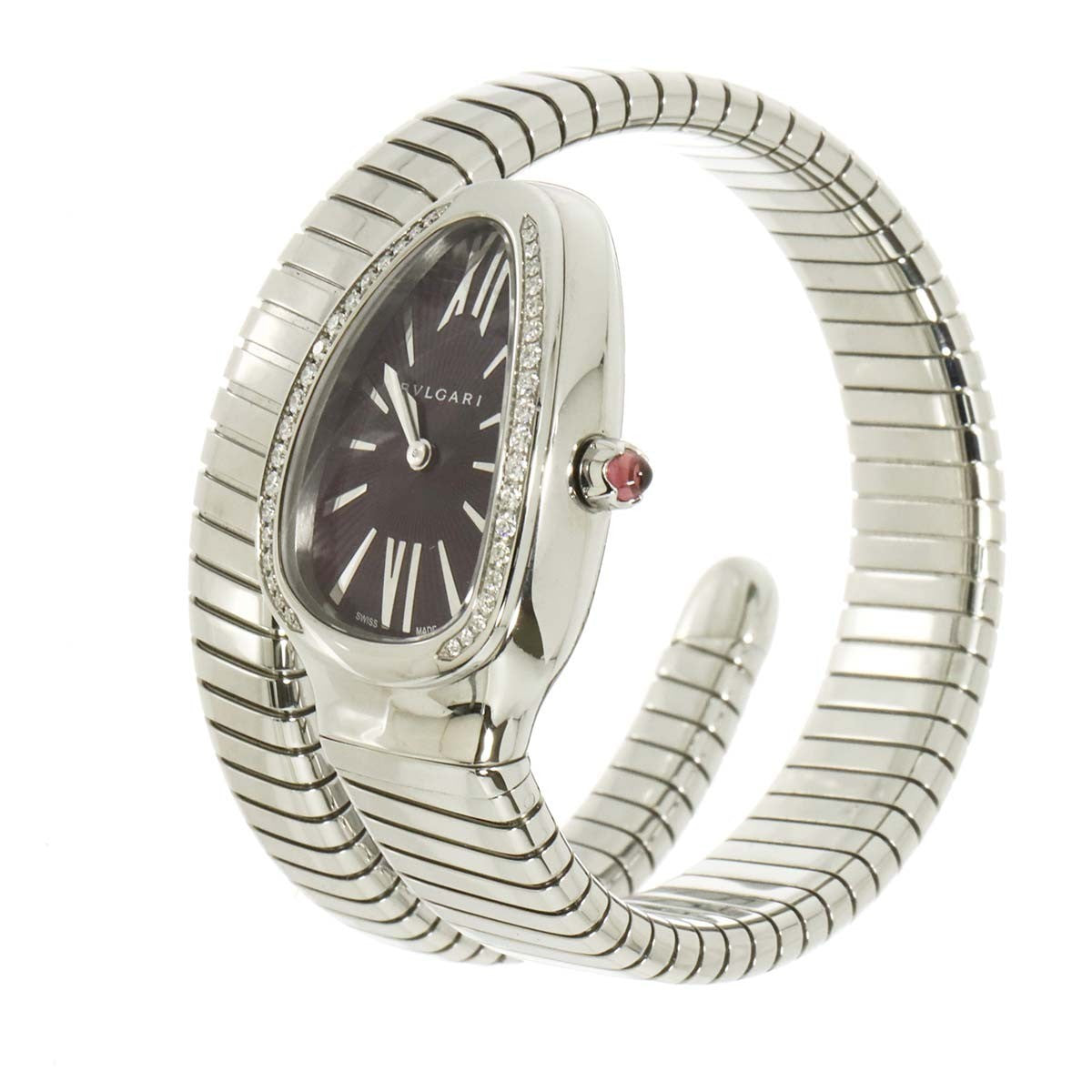 BVLGARI Serpenti SP35S 102530 Quartz Purple Dial Ladies Watch 903443212