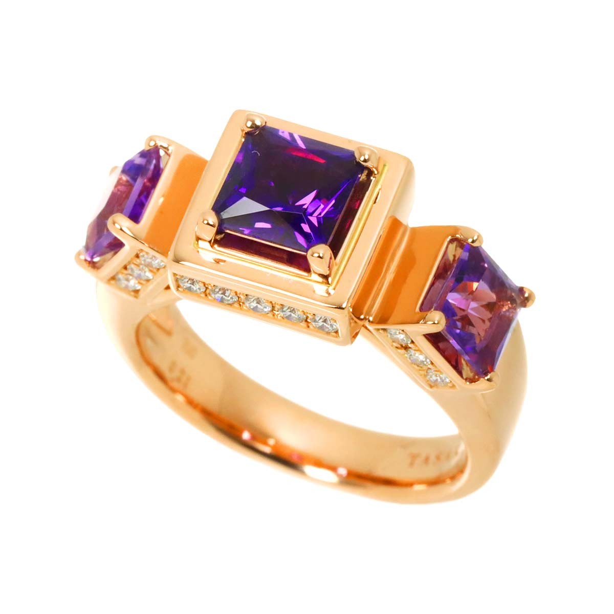 TASAKI Amethyst Diamond 0.21ct Ring 18K Pink Gold 750 Size6.75(US) 903081904