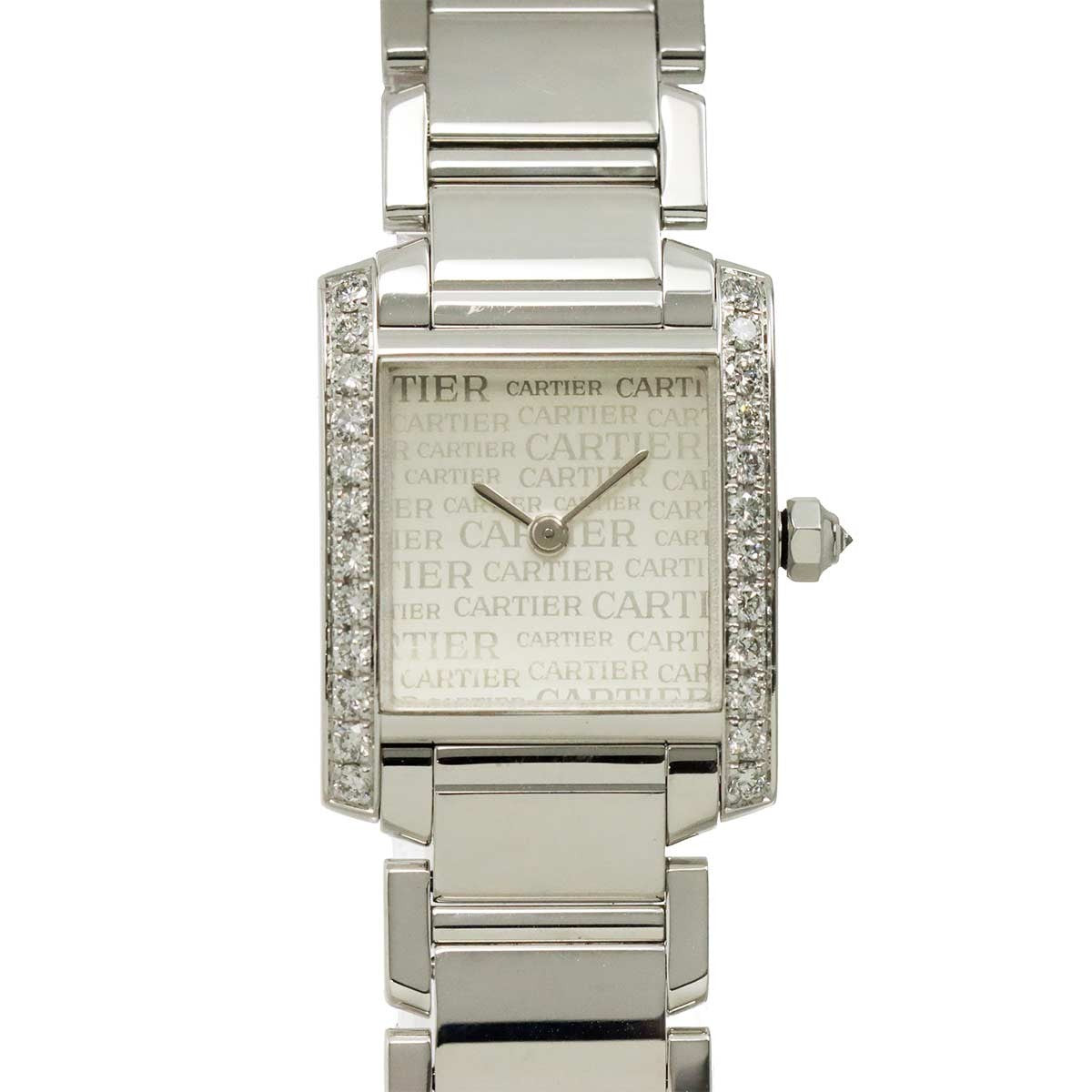 Cartier Tank Francaise SM WE1024S3 Diamond 750 WG Silver Dial Ladies 903181670