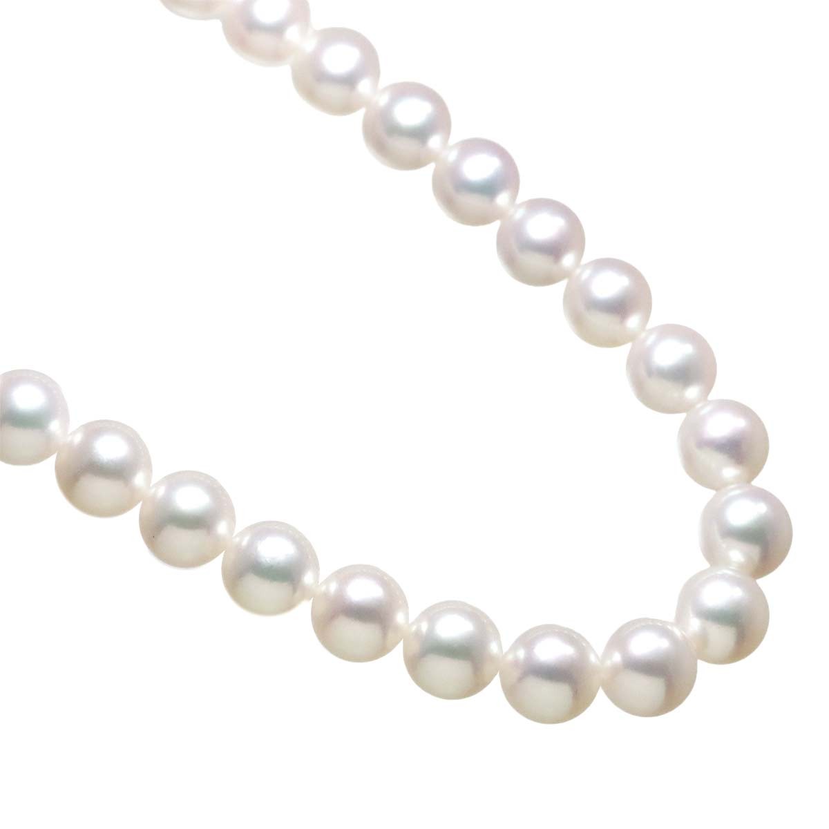 MIKIMOTO Akoya Pearl SV Necklace 18K WG Earrings Two piece set 902860632