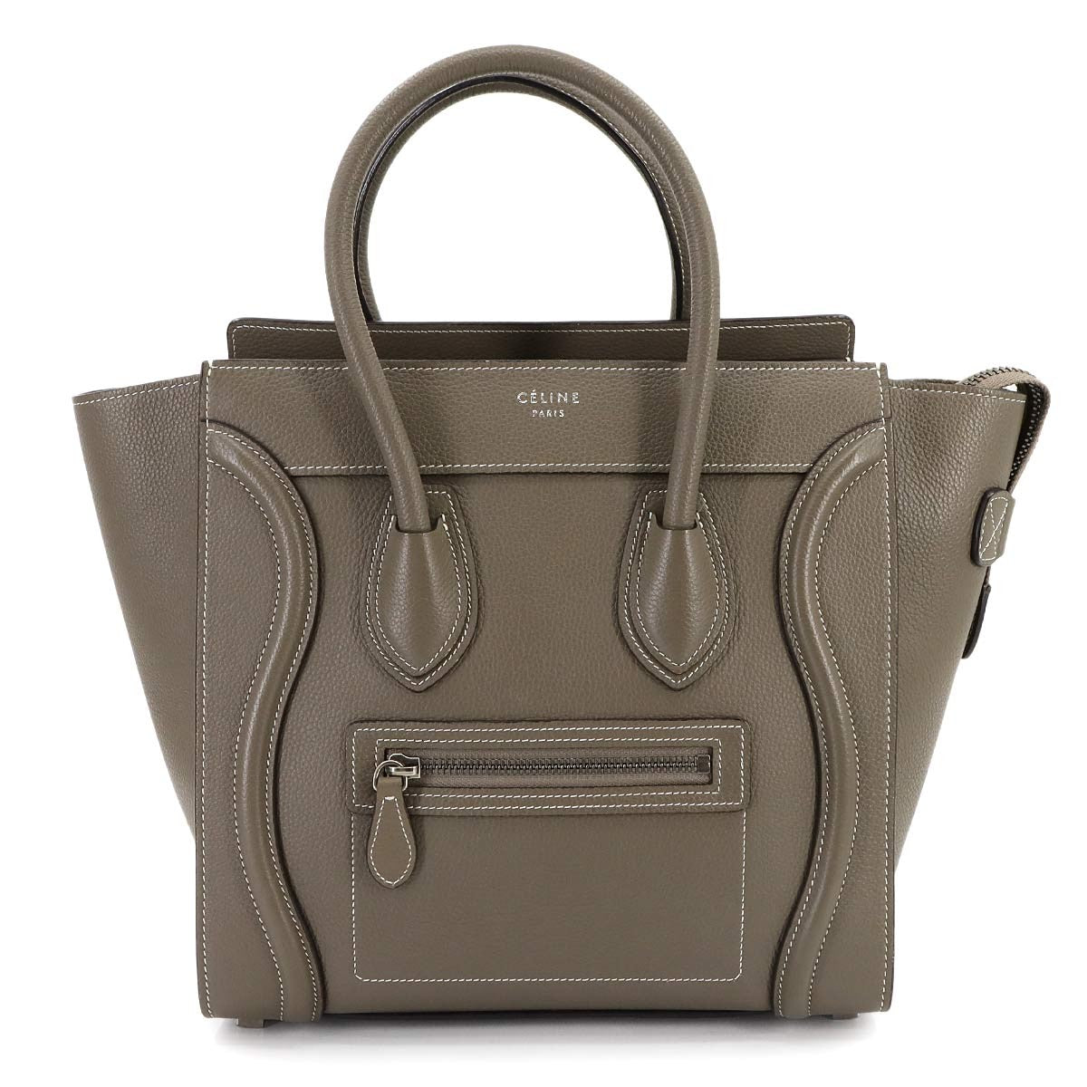 CELINE Luggage Micro Shopper Hand Bag Leather Souris 167793 Purse 903015700