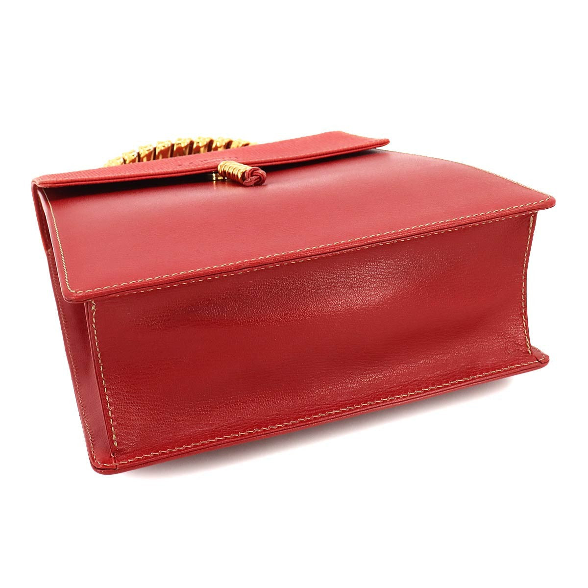 LOEWE Velazquez 2way Hand Shoulder Bag Leather Red Twist Purse 902584244