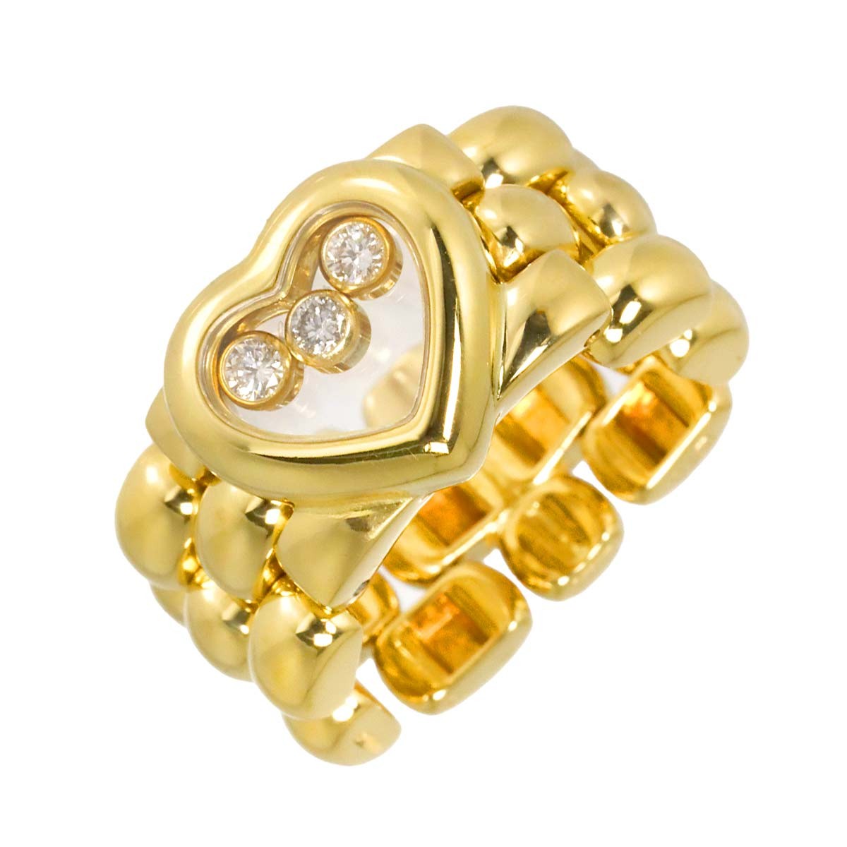 Chopard Happy Diamond Heart Ring 18K YG 750 Size5.25(US) 903115660