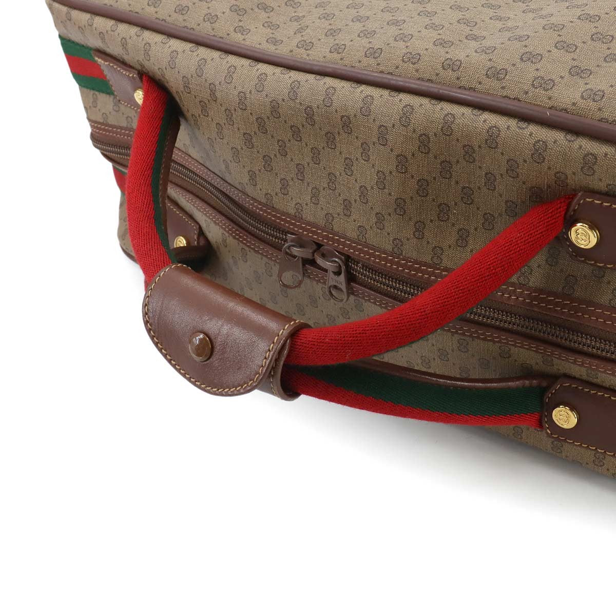 GUCCI GG Plus Boston Shoulder Bag PVC Leather Beige Brown Sherry Line 902562665