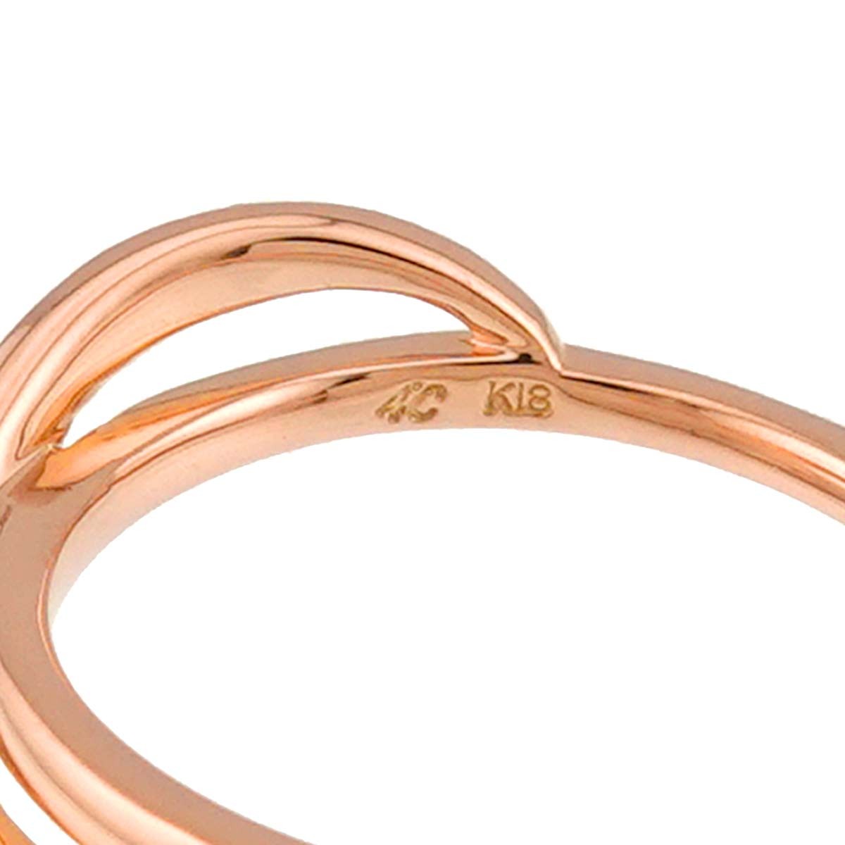 4C Diamond Ring 18K Pink Gold 750 Size6(US) 903296186