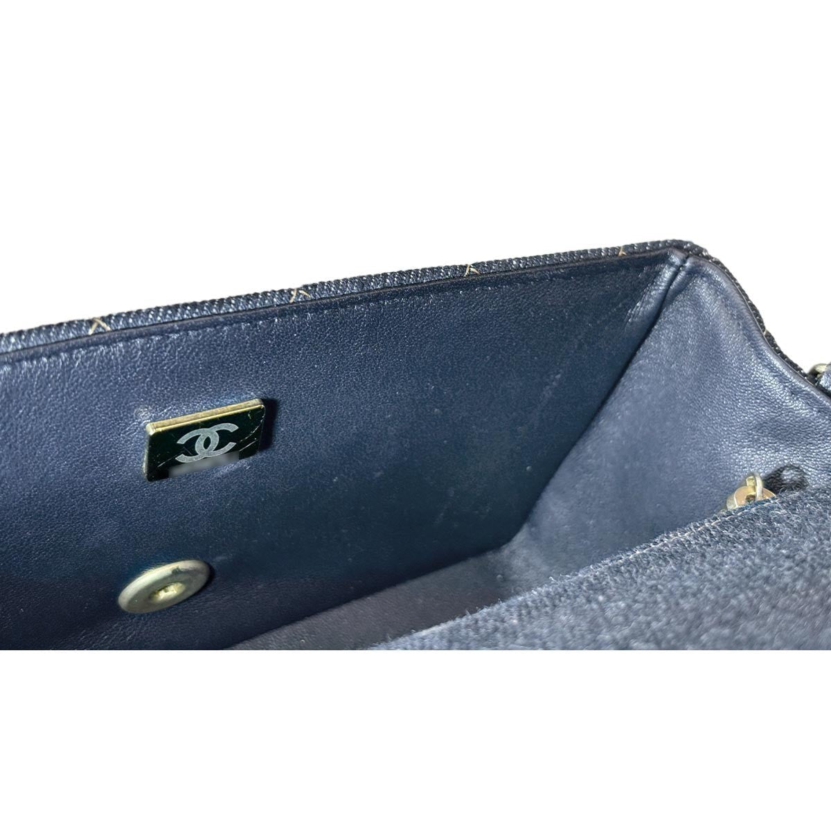 CHANEL Mini Matelasse Classic Chain Shoulder Bag Denim Dark blue A69900 903301048