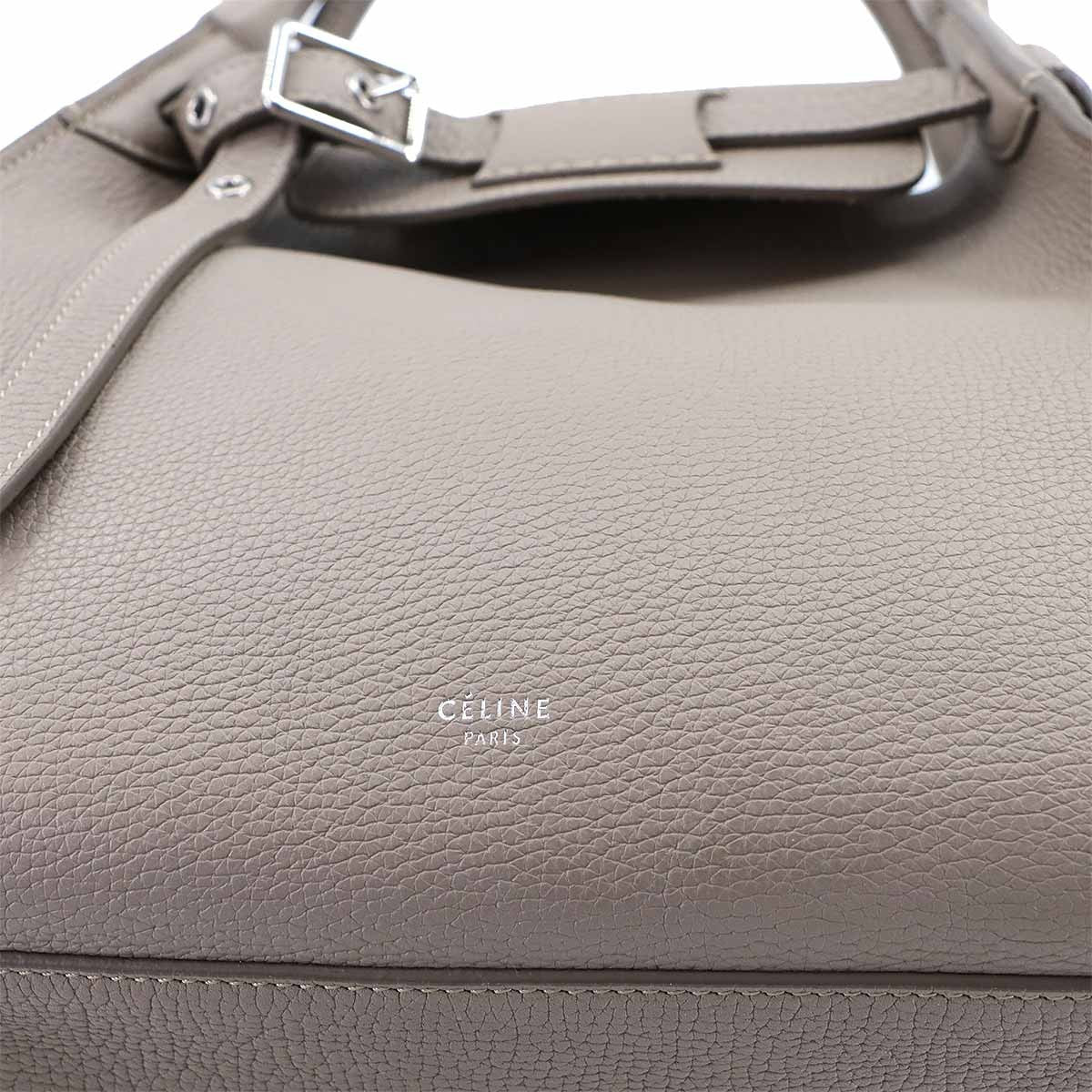CELINE Big Bag Small With Longstrap Hand Shoulder Bag Leather Beige 903041346