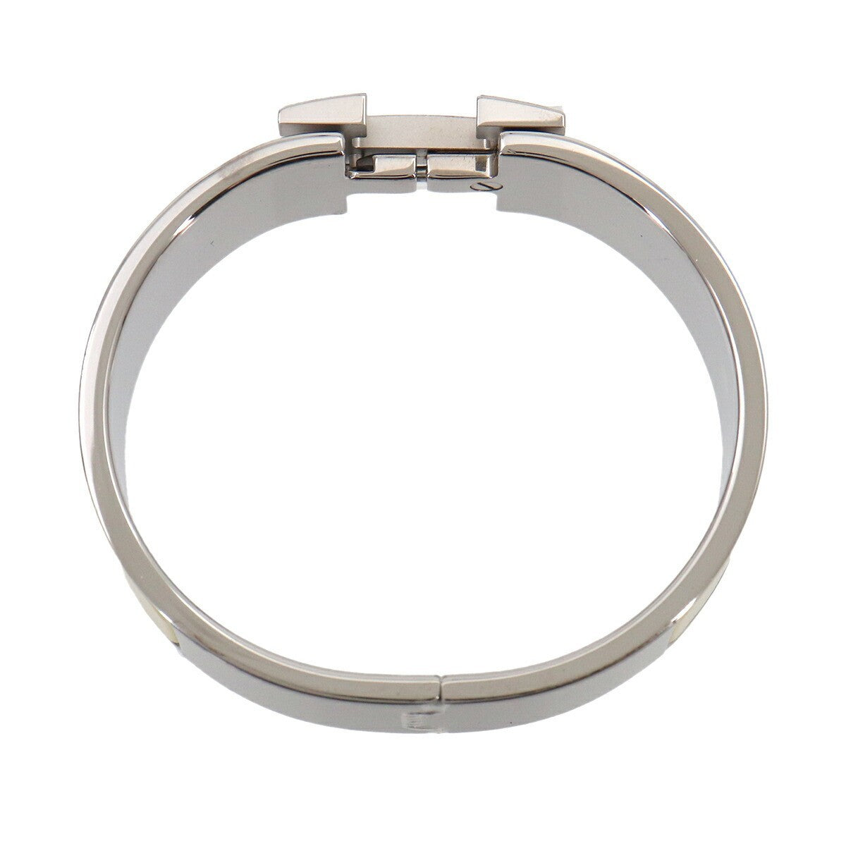 HERMES Clic Clac H PM Bangle White Jaune citron Silver Accessory 903254732