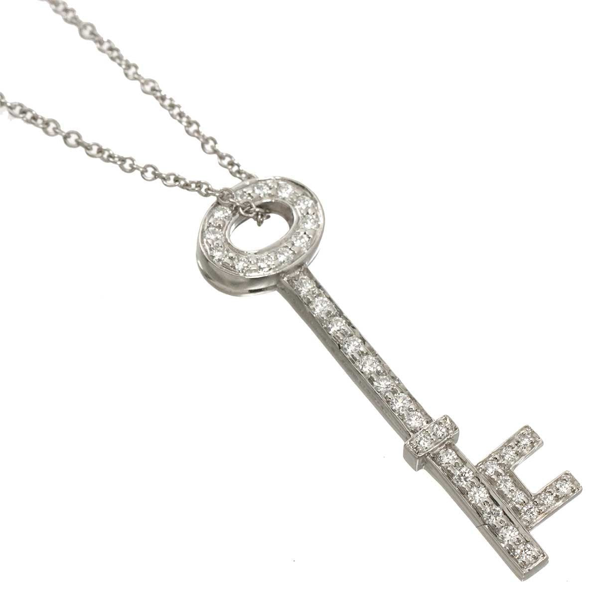 TIFFANY Co. Oval Key Diamond Necklace Platinum 903189842