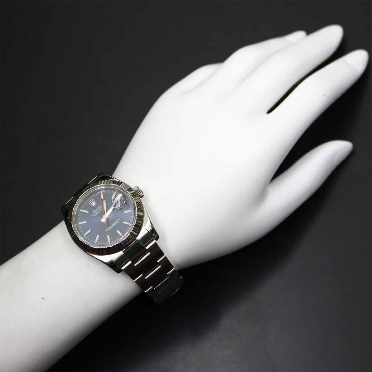 Rolex Datejust Turnograph 116264 Serial F 750 K18WG Blue Dial Mens 903042492