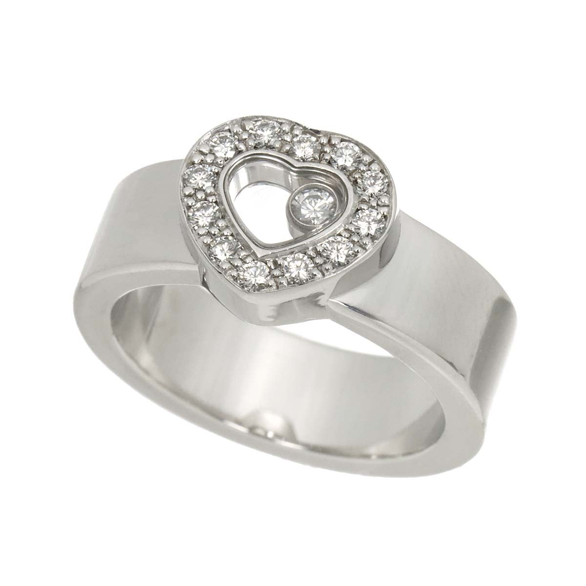 Chopard Happy Diamond Heart Ring 18K White Gold 750 Size5.5-5.75(US) 903109094