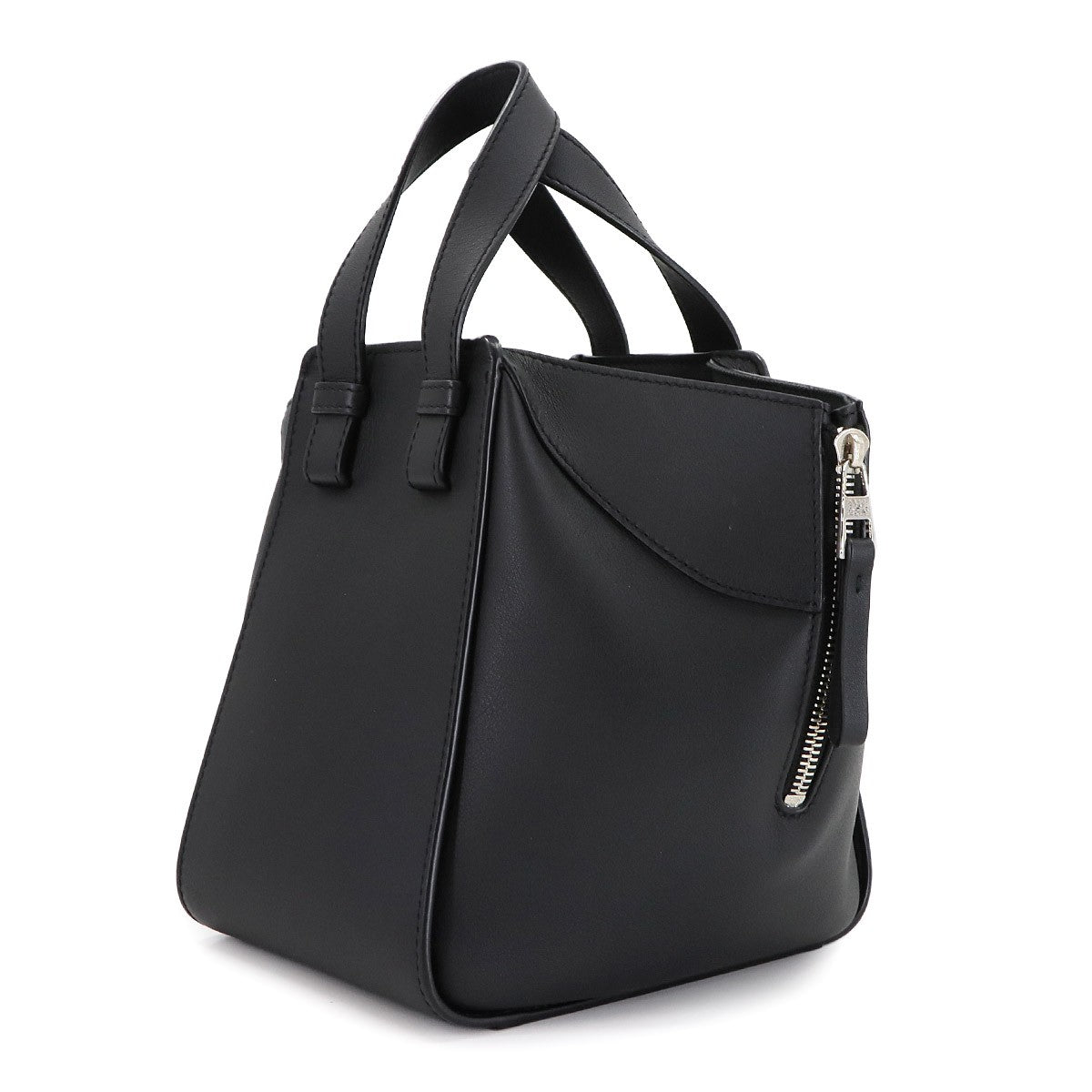 LOEWE Compact Hammock 2way Hand Shoulder Bag Leather Black 903037243