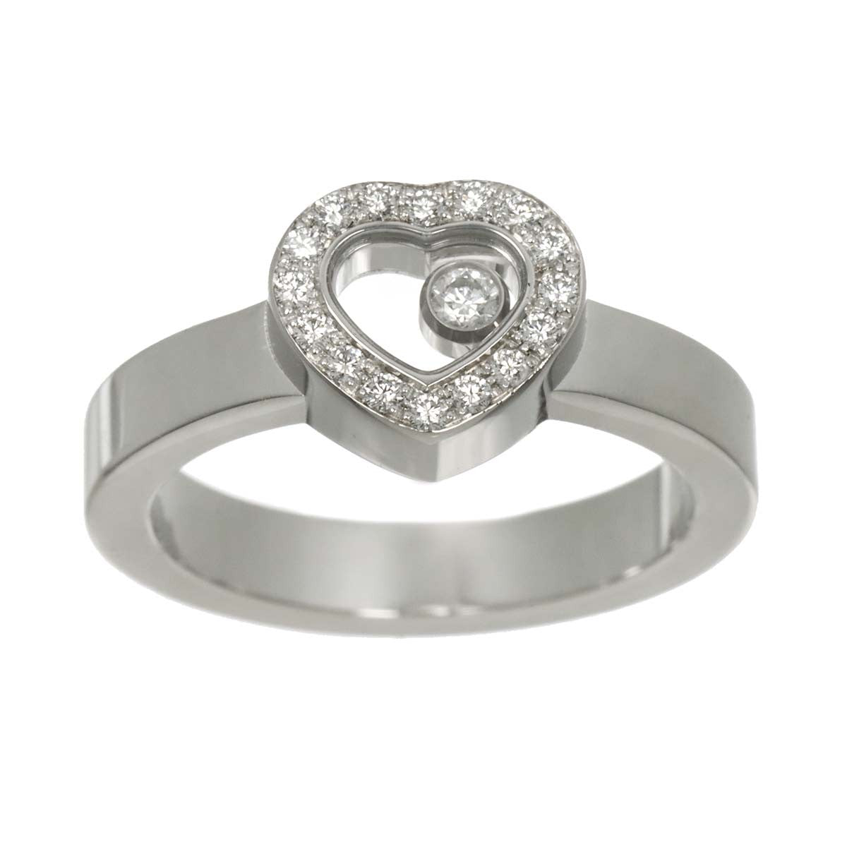 Chopard Happy Diamond Heart Ring 18K White Gold 750 Size6(US) 903192331