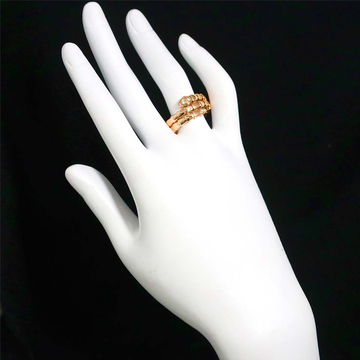 BVLGARI Serpenti Viper Diamond Ring 18K PG 750 sizeXL 8-8.25(US) 903115486