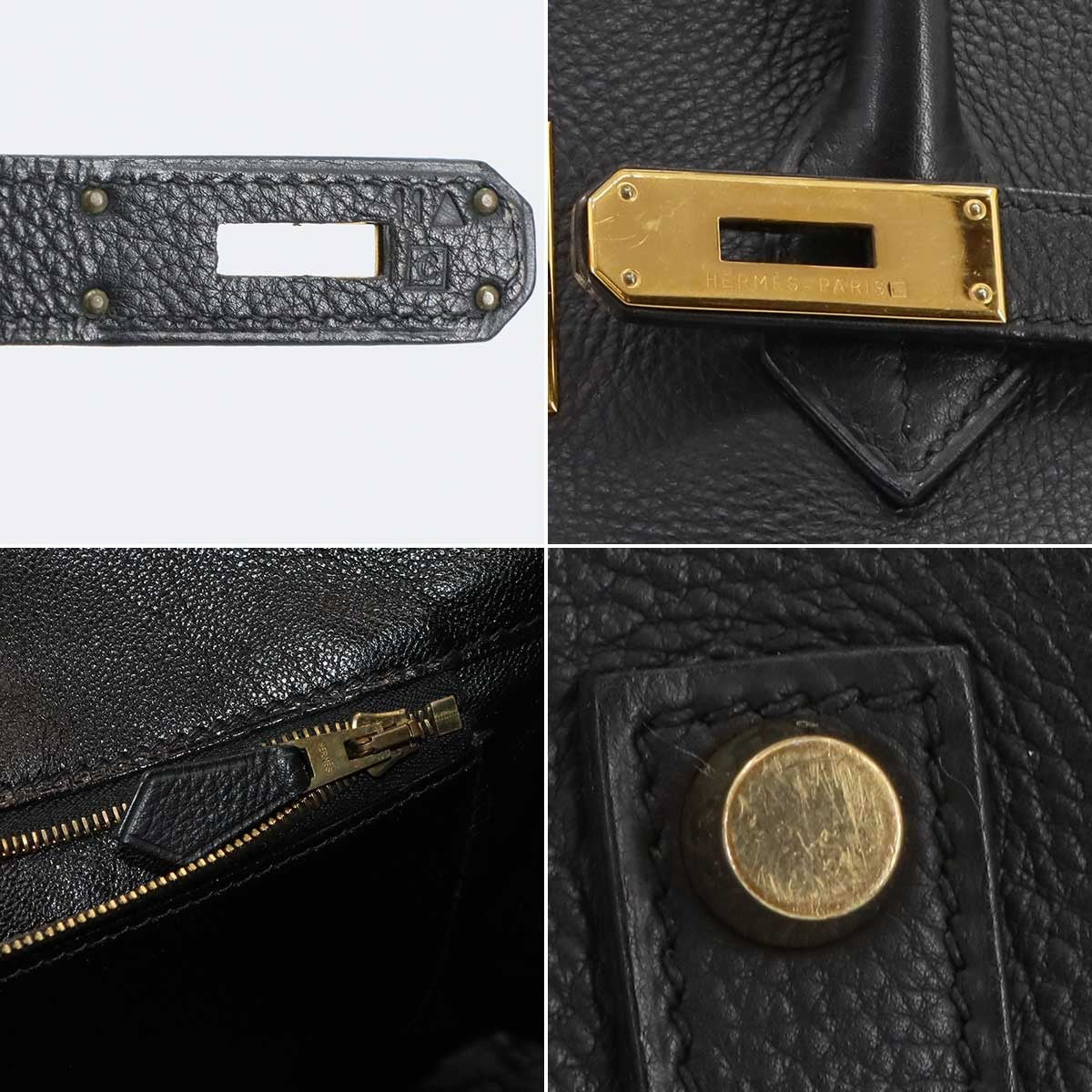 HERMES Birkin 35 Togo Black Hand Bag Purse 9030030010