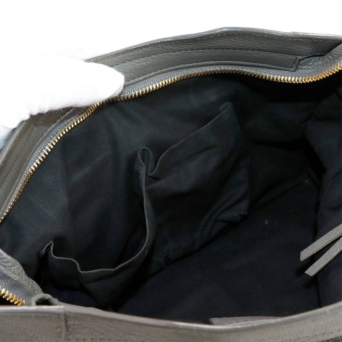 BALENCIAGA Metallic Edge City Hand Shoulder Bag Leather Gray 432831 902849836