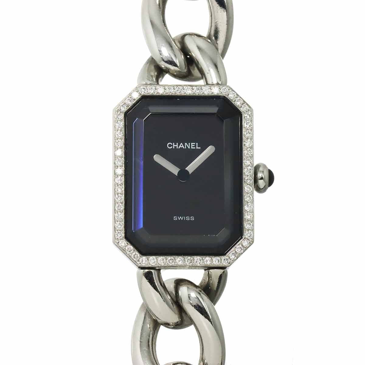 CHANEL Premiere Size L H0495 Diamond bezel Quartz Black Dial Ladies 903159290