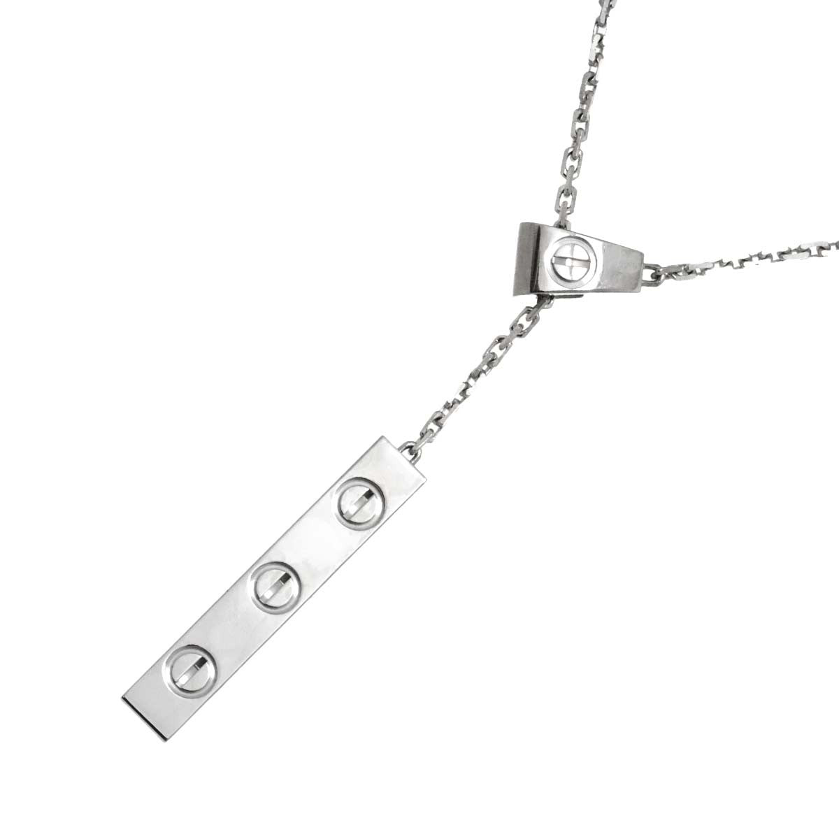 Cartier Love Plate Necklace 18K White Gold 750 902973450