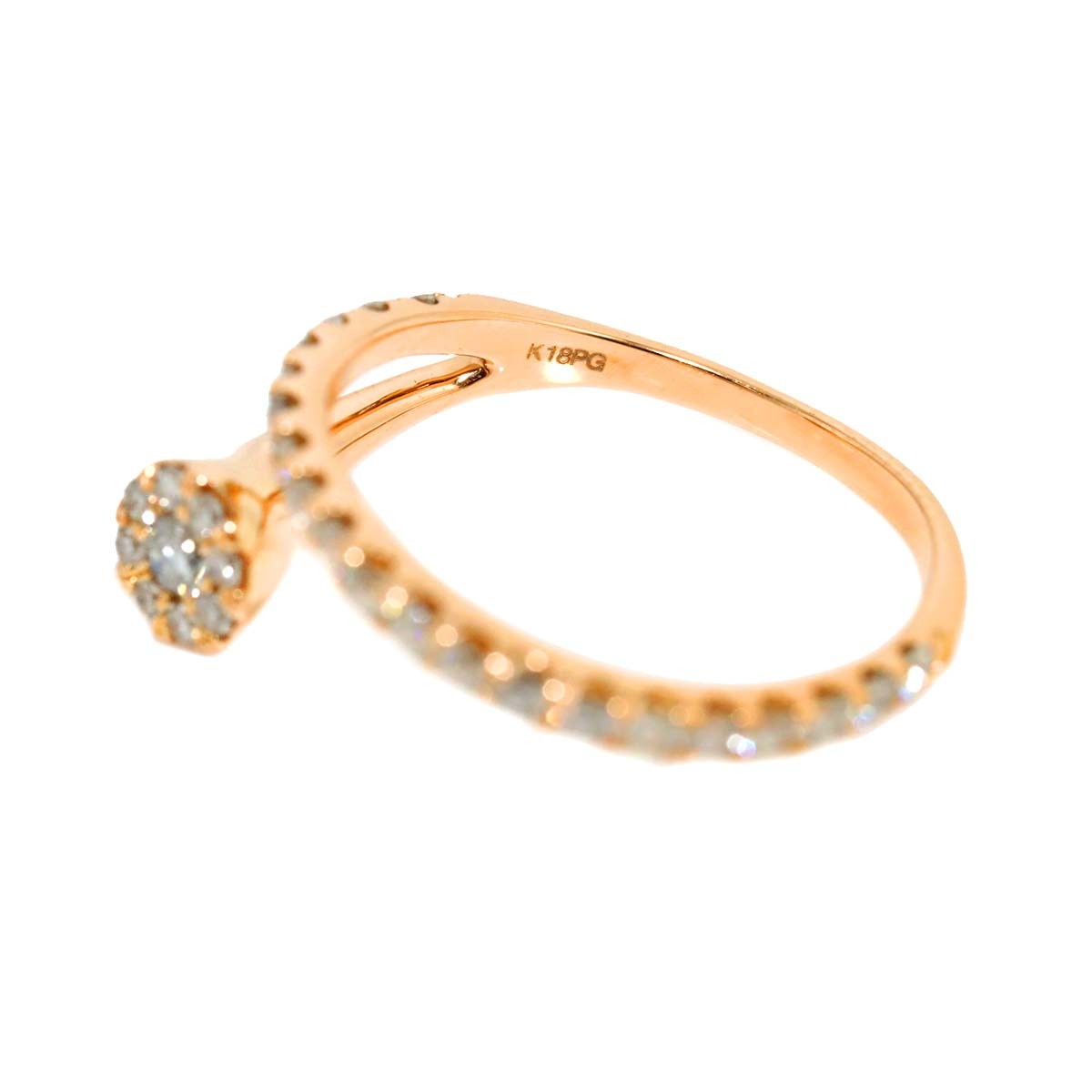 Diamond 0.50ct Ring 18K PG Pink Gold 750 Size6-6.25(US) 903237213