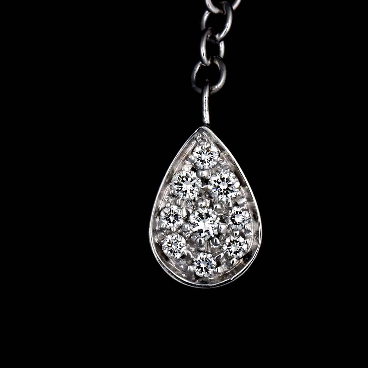 PIAGET Teardrop Diamond Earrings Pierced 18K WG 750 903117406