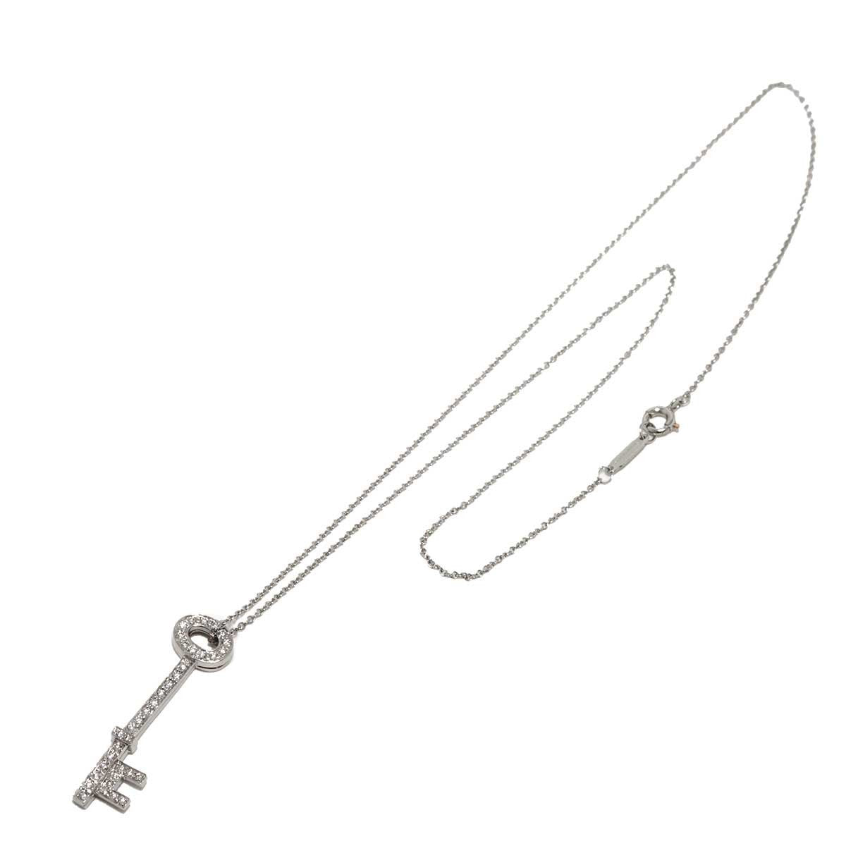 TIFFANY Co. Oval Key Diamond Necklace Platinum 903189841