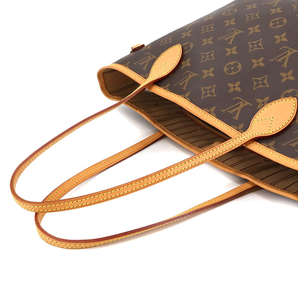 LOUIS VUITTON Monogram Neverfull MM Tote Bag Brown Beige M40156 Purse 903037475
