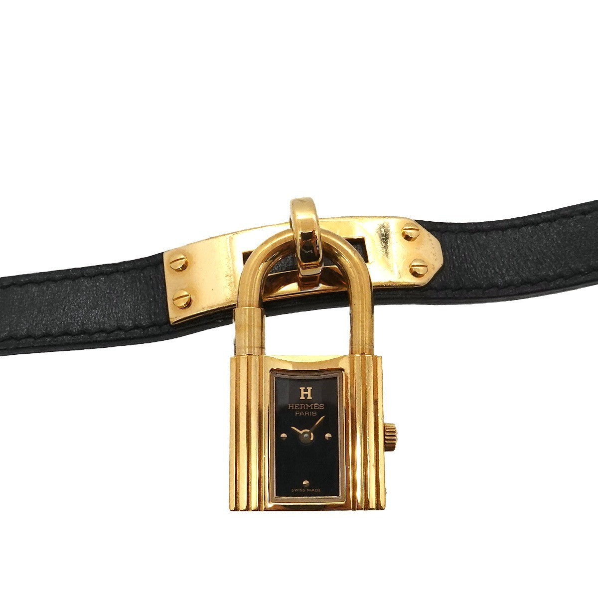 HERMES Kelly Watches Quartz Black Dial Vintage Cadena Ladies Watch 903446520