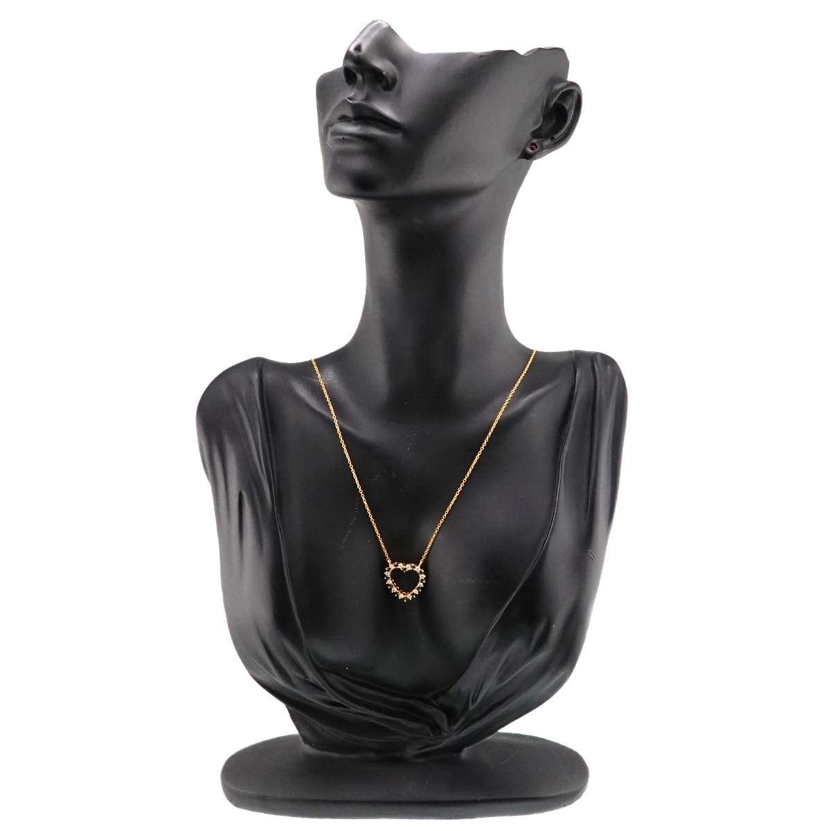 TIFFANY Co. Heart Sapphire Diamond Necklace 18K Yellow Gold 750 903025846