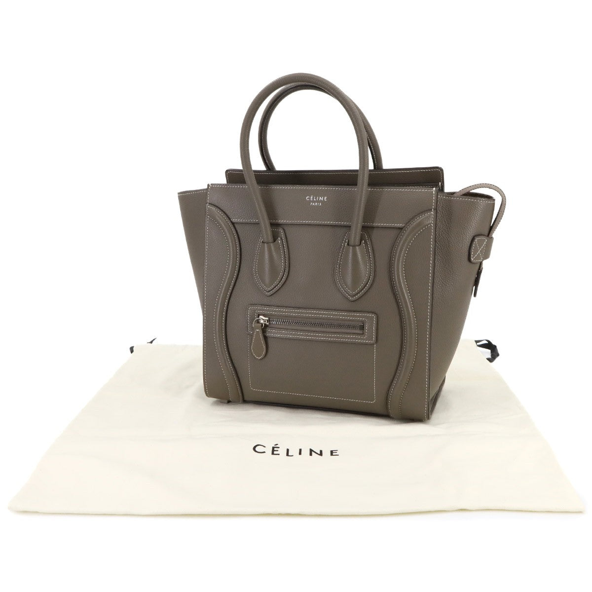 CELINE Luggage Micro Shopper Hand Bag Leather Souris 167793 Purse 903015701