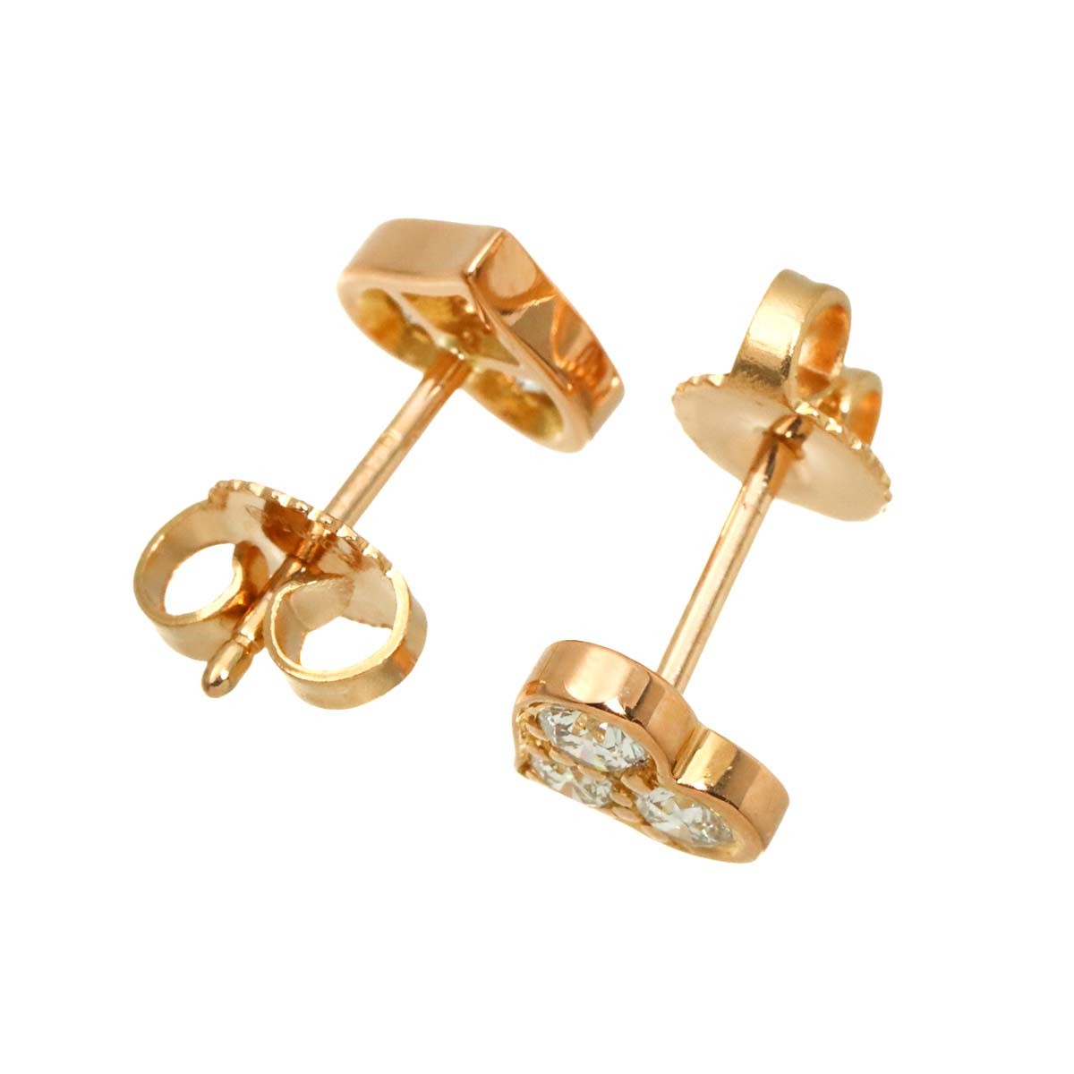 TIFFANY Co. Sentimental Heart Diamond Earrings Pierced 18K PG 750 903192502
