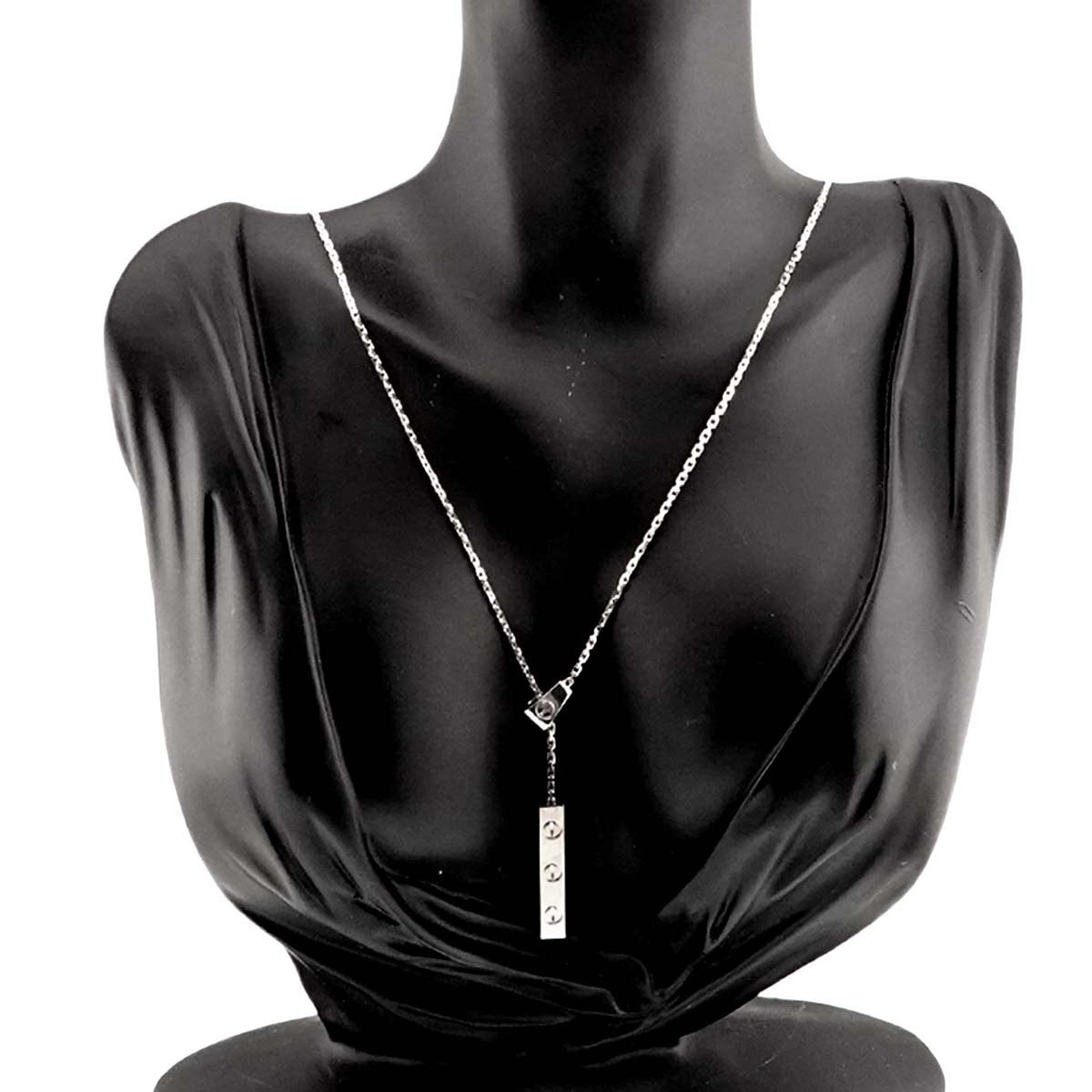 Cartier Love Plate Necklace 18K White Gold 750 902973455