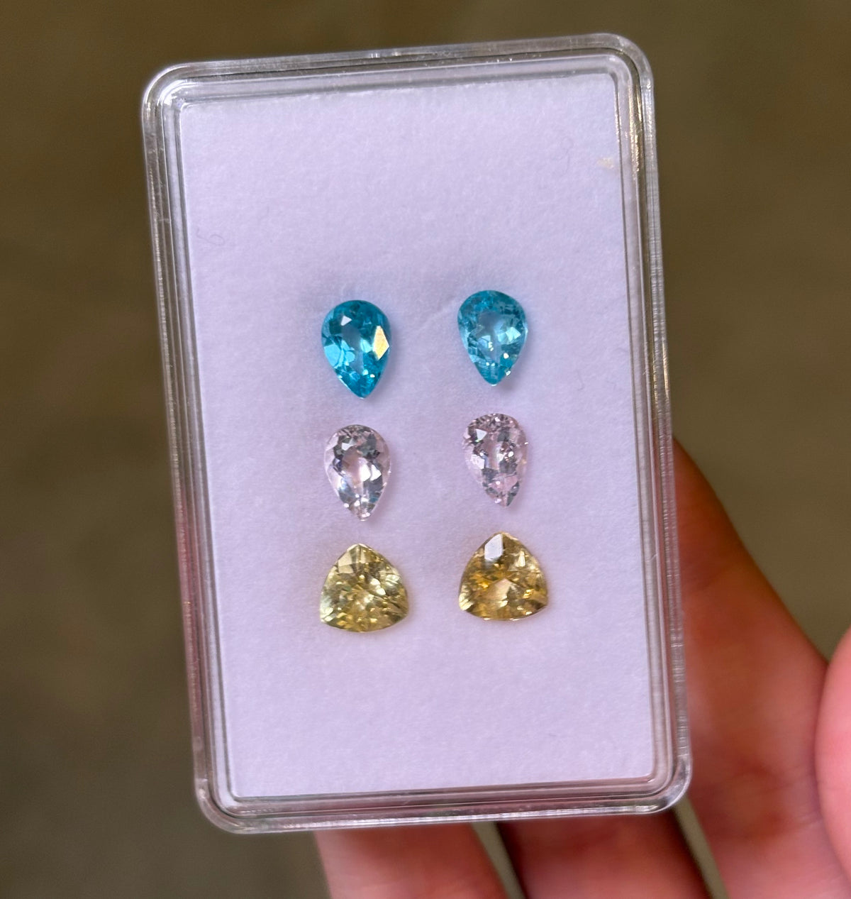 5.00ct Gemstone Earrings Set (Golden Beryl, Pink Morganite, Neon Apatite) THAIC1007