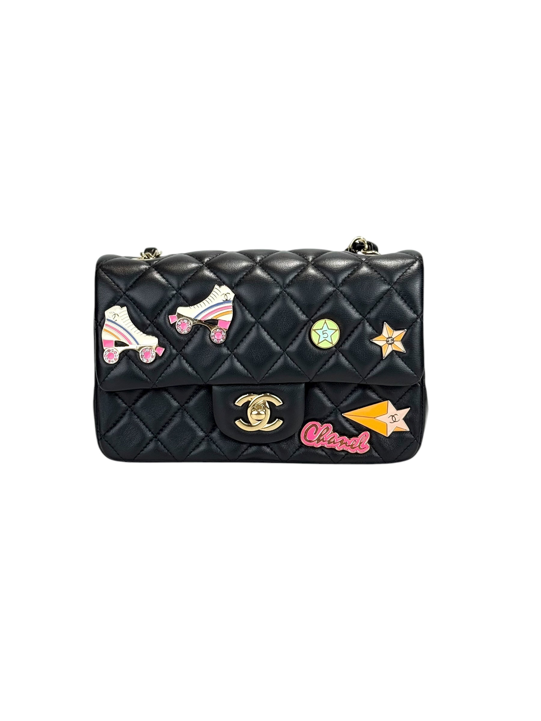 Chanel Classic Flap Mini With Charms - Full Set