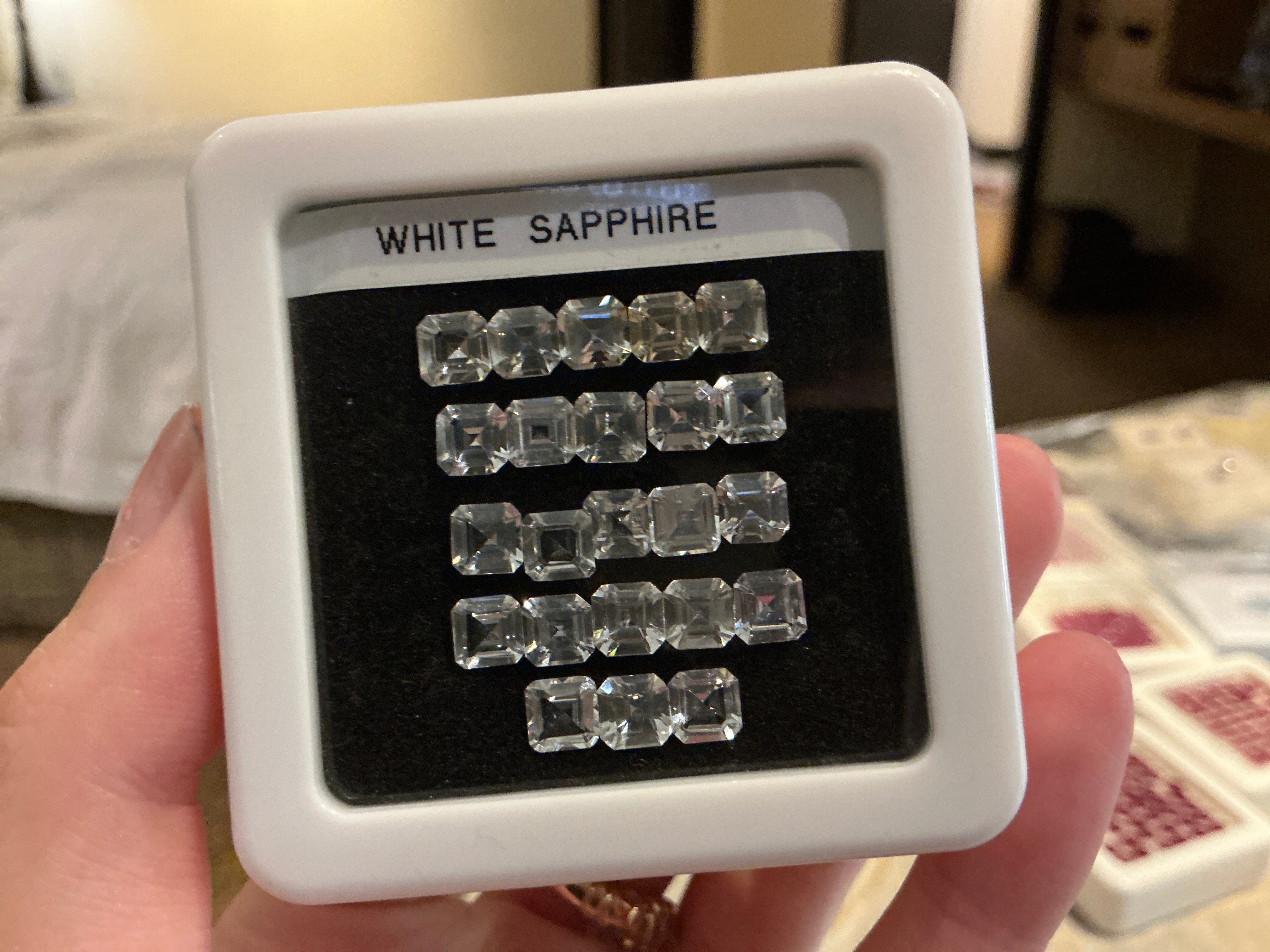 15.58ct White Sapphire Calibration Set Asscher 5mm (23 pcs) THAIC0508