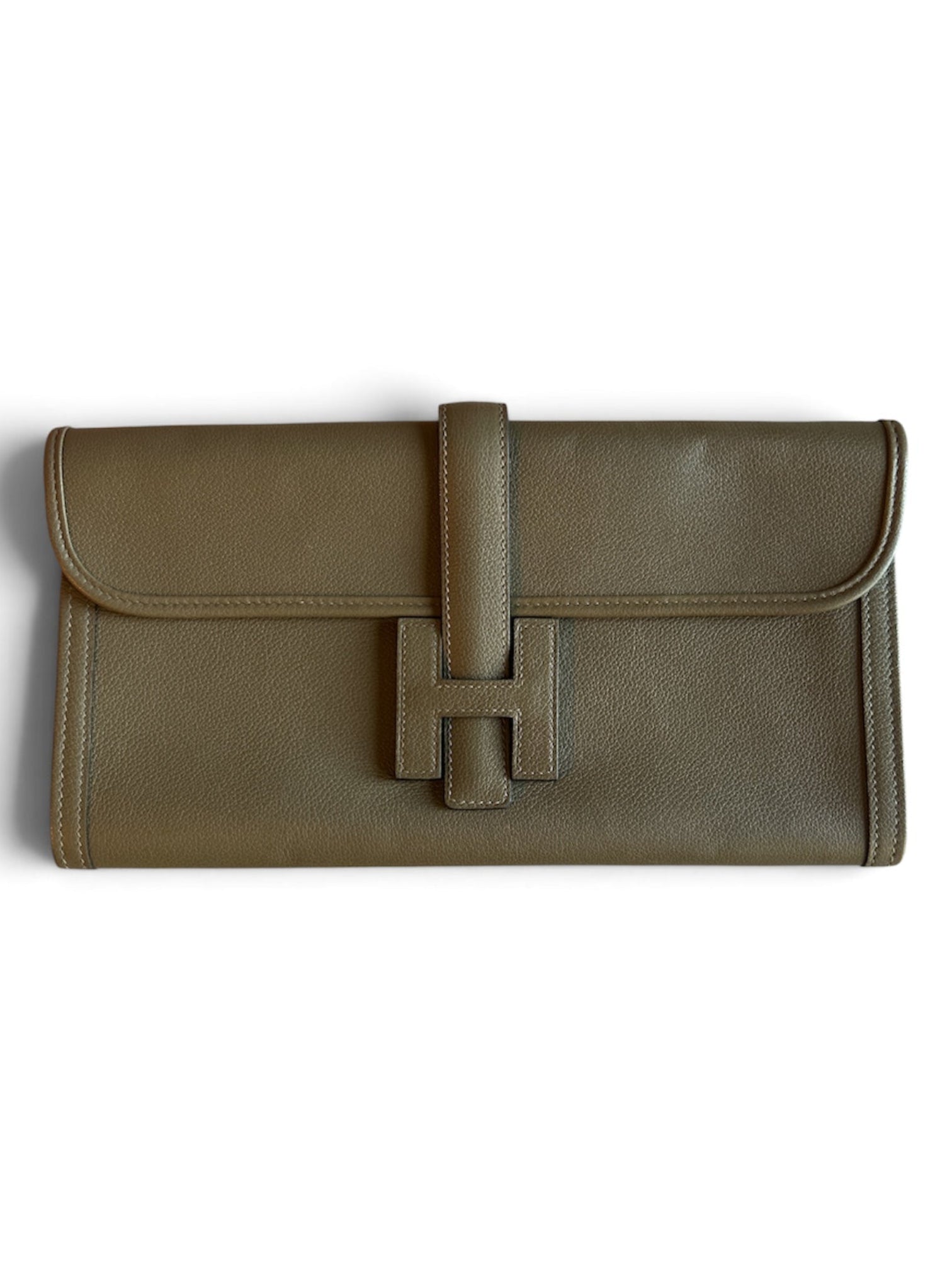 Hermes Etoupe Jige Elan Clutch Evercolour